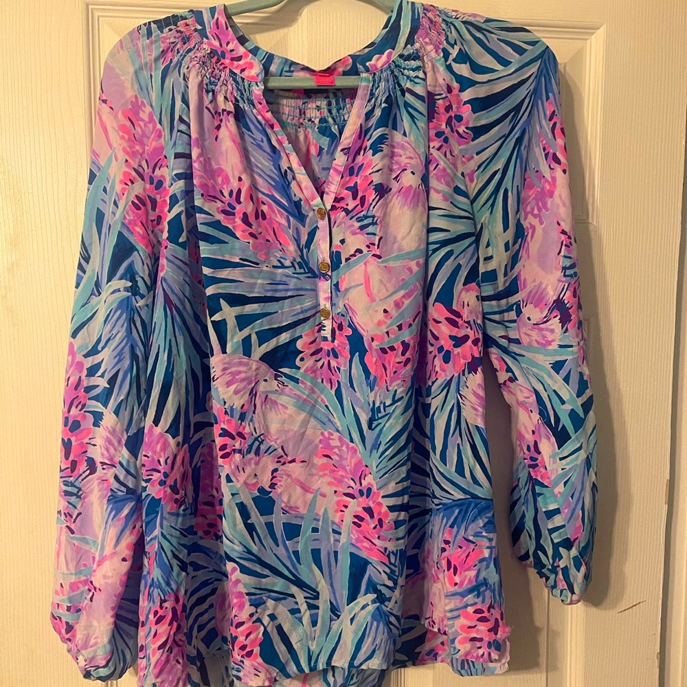 Lilly Pulitzer Elsa Silk Top XL